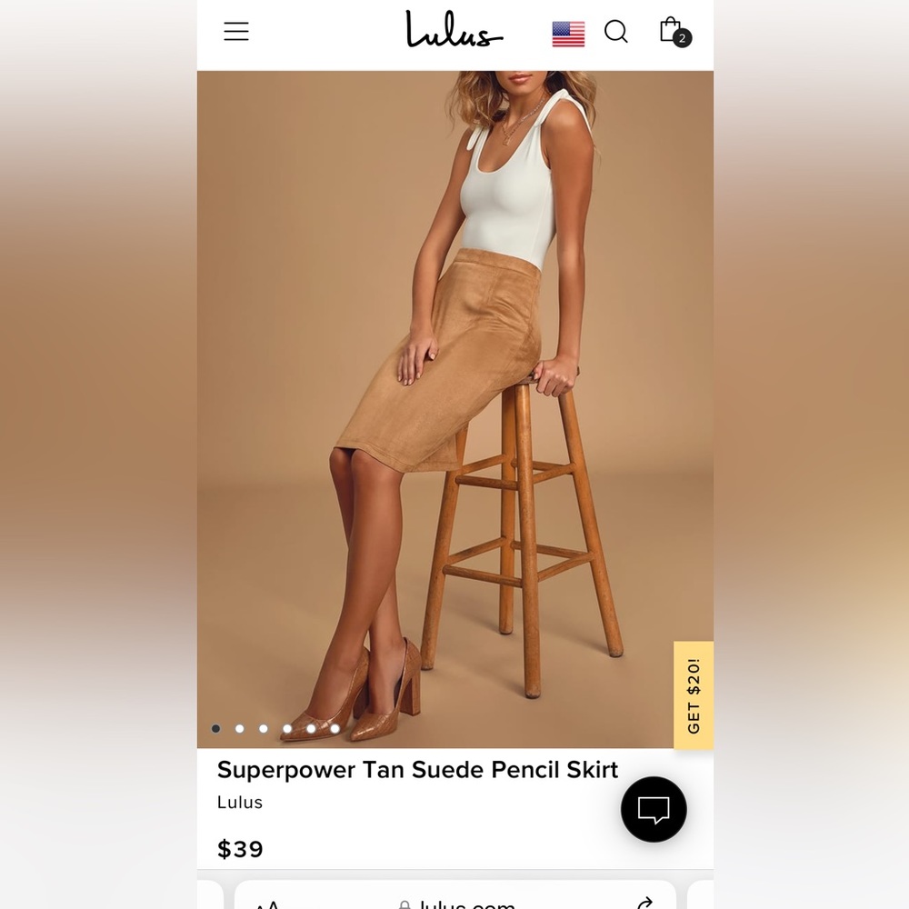 Lulu’s Tam Suede Pencil Skirt